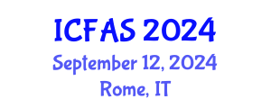 International Conference on Fisheries and Aquatic Sciences (ICFAS) September 12, 2024 - Rome, Italy