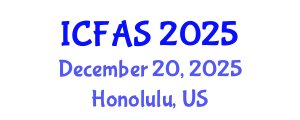 International Conference on Fisheries and Aquatic Sciences (ICFAS) December 20, 2025 - Honolulu, United States