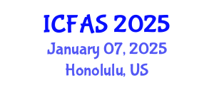 International Conference on Fisheries and Aquatic Sciences (ICFAS) January 07, 2025 - Honolulu, United States