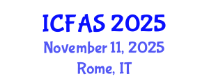 International Conference on Fisheries and Aquatic Sciences (ICFAS) November 11, 2025 - Rome, Italy