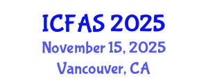 International Conference on Fisheries and Aquatic Sciences (ICFAS) November 15, 2025 - Vancouver, Canada