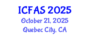 International Conference on Fisheries and Aquatic Sciences (ICFAS) October 21, 2025 - Quebec City, Canada