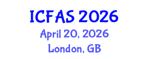 International Conference on Fisheries and Aquatic Sciences (ICFAS) April 20, 2026 - London, United Kingdom International Conference on Fisheries and Aquatic Sciences (ICFAS) April 20, 2026 - London, United Kingdom