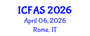 International Conference on Fisheries and Aquatic Sciences (ICFAS) April 06, 2026 - Rome, Italy International Conference on Fisheries and Aquatic Sciences (ICFAS) April 06, 2026 - Rome, Italy