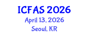 International Conference on Fisheries and Aquatic Sciences (ICFAS) April 13, 2026 - Seoul, Republic of Korea International Conference on Fisheries and Aquatic Sciences (ICFAS) April 13, 2026 - Seoul, Republic of Korea