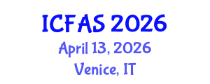 International Conference on Fisheries and Aquatic Sciences (ICFAS) April 13, 2026 - Venice, Italy International Conference on Fisheries and Aquatic Sciences (ICFAS) April 13, 2026 - Venice, Italy
