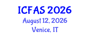 International Conference on Fisheries and Aquatic Sciences (ICFAS) August 12, 2026 - Venice, Italy International Conference on Fisheries and Aquatic Sciences (ICFAS) August 12, 2026 - Venice, Italy
