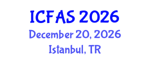 International Conference on Fisheries and Aquatic Sciences (ICFAS) December 20, 2026 - Istanbul, Turkey International Conference on Fisheries and Aquatic Sciences (ICFAS) December 20, 2026 - Istanbul, Turkey