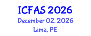 International Conference on Fisheries and Aquatic Sciences (ICFAS) December 02, 2026 - Lima, Peru International Conference on Fisheries and Aquatic Sciences (ICFAS) December 02, 2026 - Lima, Peru