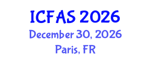 International Conference on Fisheries and Aquatic Sciences (ICFAS) December 30, 2026 - Paris, France International Conference on Fisheries and Aquatic Sciences (ICFAS) December 30, 2026 - Paris, France