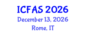 International Conference on Fisheries and Aquatic Sciences (ICFAS) December 13, 2026 - Rome, Italy International Conference on Fisheries and Aquatic Sciences (ICFAS) December 13, 2026 - Rome, Italy