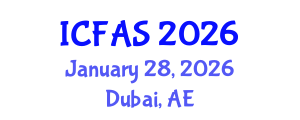 International Conference on Fisheries and Aquatic Sciences (ICFAS) January 28, 2026 - Dubai, United Arab Emirates