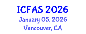 International Conference on Fisheries and Aquatic Sciences (ICFAS) January 05, 2026 - Vancouver, Canada International Conference on Fisheries and Aquatic Sciences (ICFAS) January 05, 2026 - Vancouver, Canada