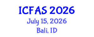 International Conference on Fisheries and Aquatic Sciences (ICFAS) July 15, 2026 - Bali, Indonesia International Conference on Fisheries and Aquatic Sciences (ICFAS) July 15, 2026 - Bali, Indonesia