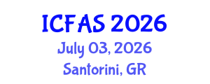 International Conference on Fisheries and Aquatic Sciences (ICFAS) July 03, 2026 - Santorini, Greece International Conference on Fisheries and Aquatic Sciences (ICFAS) July 03, 2026 - Santorini, Greece