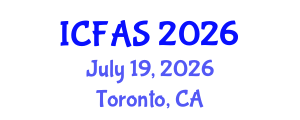 International Conference on Fisheries and Aquatic Sciences (ICFAS) July 19, 2026 - Toronto, Canada International Conference on Fisheries and Aquatic Sciences (ICFAS) July 19, 2026 - Toronto, Canada