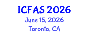 International Conference on Fisheries and Aquatic Sciences (ICFAS) June 15, 2026 - Toronto, Canada International Conference on Fisheries and Aquatic Sciences (ICFAS) June 15, 2026 - Toronto, Canada