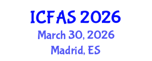 International Conference on Fisheries and Aquatic Sciences (ICFAS) March 30, 2026 - Madrid, Spain International Conference on Fisheries and Aquatic Sciences (ICFAS) March 30, 2026 - Madrid, Spain