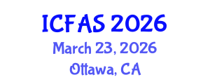 International Conference on Fisheries and Aquatic Sciences (ICFAS) March 23, 2026 - Ottawa, Canada International Conference on Fisheries and Aquatic Sciences (ICFAS) March 23, 2026 - Ottawa, Canada