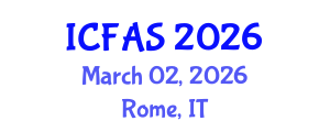 International Conference on Fisheries and Aquatic Sciences (ICFAS) March 02, 2026 - Rome, Italy International Conference on Fisheries and Aquatic Sciences (ICFAS) March 02, 2026 - Rome, Italy