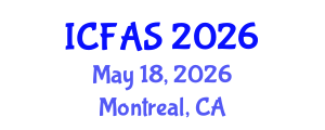 International Conference on Fisheries and Aquatic Sciences (ICFAS) May 18, 2026 - Montreal, Canada International Conference on Fisheries and Aquatic Sciences (ICFAS) May 18, 2026 - Montreal, Canada