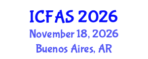 International Conference on Fisheries and Aquatic Sciences (ICFAS) November 18, 2026 - Buenos Aires, Argentina International Conference on Fisheries and Aquatic Sciences (ICFAS) November 18, 2026 - Buenos Aires, Argentina