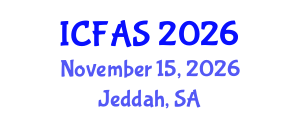 International Conference on Fisheries and Aquatic Sciences (ICFAS) November 15, 2026 - Jeddah, Saudi Arabia International Conference on Fisheries and Aquatic Sciences (ICFAS) November 15, 2026 - Jeddah, Saudi Arabia