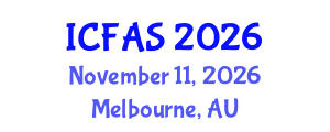International Conference on Fisheries and Aquatic Sciences (ICFAS) November 11, 2026 - Melbourne, Australia International Conference on Fisheries and Aquatic Sciences (ICFAS) November 11, 2026 - Melbourne, Australia