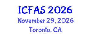 International Conference on Fisheries and Aquatic Sciences (ICFAS) November 29, 2026 - Toronto, Canada International Conference on Fisheries and Aquatic Sciences (ICFAS) November 29, 2026 - Toronto, Canada