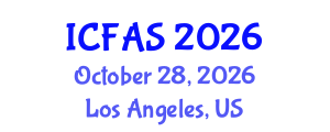 International Conference on Fisheries and Aquatic Sciences (ICFAS) October 28, 2026 - Los Angeles, United States International Conference on Fisheries and Aquatic Sciences (ICFAS) October 28, 2026 - Los Angeles, United States