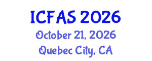 International Conference on Fisheries and Aquatic Sciences (ICFAS) October 21, 2026 - Quebec City, Canada International Conference on Fisheries and Aquatic Sciences (ICFAS) October 21, 2026 - Quebec City, Canada