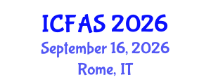 International Conference on Fisheries and Aquatic Sciences (ICFAS) September 16, 2026 - Rome, Italy International Conference on Fisheries and Aquatic Sciences (ICFAS) September 16, 2026 - Rome, Italy