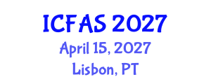 International Conference on Fisheries and Aquatic Sciences (ICFAS) April 15, 2027 - Lisbon, Portugal International Conference on Fisheries and Aquatic Sciences (ICFAS) April 15, 2027 - Lisbon, Portugal