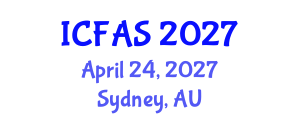 International Conference on Fisheries and Aquatic Sciences (ICFAS) April 24, 2027 - Sydney, Australia International Conference on Fisheries and Aquatic Sciences (ICFAS) April 24, 2027 - Sydney, Australia