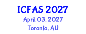 International Conference on Fisheries and Aquatic Sciences (ICFAS) April 03, 2027 - Toronto, Australia International Conference on Fisheries and Aquatic Sciences (ICFAS) April 03, 2027 - Toronto, Australia