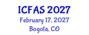 International Conference on Fisheries and Aquatic Sciences (ICFAS) February 17, 2027 - Bogota, Colombia International Conference on Fisheries and Aquatic Sciences (ICFAS) February 17, 2027 - Bogota, Colombia