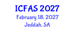 International Conference on Fisheries and Aquatic Sciences (ICFAS) February 18, 2027 - Jeddah, Saudi Arabia International Conference on Fisheries and Aquatic Sciences (ICFAS) February 18, 2027 - Jeddah, Saudi Arabia