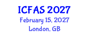 International Conference on Fisheries and Aquatic Sciences (ICFAS) February 15, 2027 - London, United Kingdom International Conference on Fisheries and Aquatic Sciences (ICFAS) February 15, 2027 - London, United Kingdom