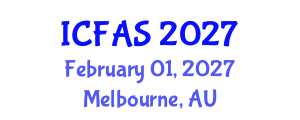 International Conference on Fisheries and Aquatic Sciences (ICFAS) February 01, 2027 - Melbourne, Australia International Conference on Fisheries and Aquatic Sciences (ICFAS) February 01, 2027 - Melbourne, Australia