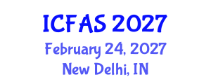International Conference on Fisheries and Aquatic Sciences (ICFAS) February 24, 2027 - New Delhi, India International Conference on Fisheries and Aquatic Sciences (ICFAS) February 24, 2027 - New Delhi, India