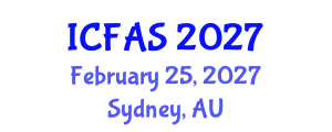 International Conference on Fisheries and Aquatic Sciences (ICFAS) February 25, 2027 - Sydney, Australia International Conference on Fisheries and Aquatic Sciences (ICFAS) February 25, 2027 - Sydney, Australia
