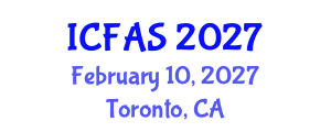 International Conference on Fisheries and Aquatic Sciences (ICFAS) February 10, 2027 - Toronto, Canada International Conference on Fisheries and Aquatic Sciences (ICFAS) February 10, 2027 - Toronto, Canada