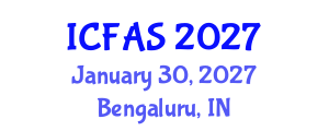 International Conference on Fisheries and Aquatic Sciences (ICFAS) January 30, 2027 - Bengaluru, India International Conference on Fisheries and Aquatic Sciences (ICFAS) January 30, 2027 - Bengaluru, India