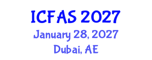 International Conference on Fisheries and Aquatic Sciences (ICFAS) January 28, 2027 - Dubai, United Arab Emirates International Conference on Fisheries and Aquatic Sciences (ICFAS) January 28, 2027 - Dubai, United Arab Emirates
