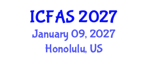 International Conference on Fisheries and Aquatic Sciences (ICFAS) January 09, 2027 - Honolulu, United States International Conference on Fisheries and Aquatic Sciences (ICFAS) January 09, 2027 - Honolulu, United States
