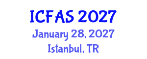 International Conference on Fisheries and Aquatic Sciences (ICFAS) January 28, 2027 - Istanbul, Turkey International Conference on Fisheries and Aquatic Sciences (ICFAS) January 28, 2027 - Istanbul, Turkey