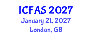 International Conference on Fisheries and Aquatic Sciences (ICFAS) January 21, 2027 - London, United Kingdom International Conference on Fisheries and Aquatic Sciences (ICFAS) January 21, 2027 - London, United Kingdom