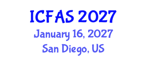 International Conference on Fisheries and Aquatic Sciences (ICFAS) January 16, 2027 - San Diego, United States International Conference on Fisheries and Aquatic Sciences (ICFAS) January 16, 2027 - San Diego, United States