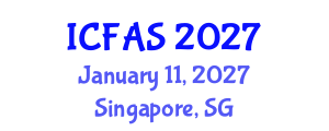 International Conference on Fisheries and Aquatic Sciences (ICFAS) January 11, 2027 - Singapore, Singapore International Conference on Fisheries and Aquatic Sciences (ICFAS) January 11, 2027 - Singapore, Singapore