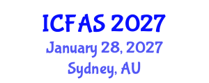 International Conference on Fisheries and Aquatic Sciences (ICFAS) January 28, 2027 - Sydney, Australia International Conference on Fisheries and Aquatic Sciences (ICFAS) January 28, 2027 - Sydney, Australia